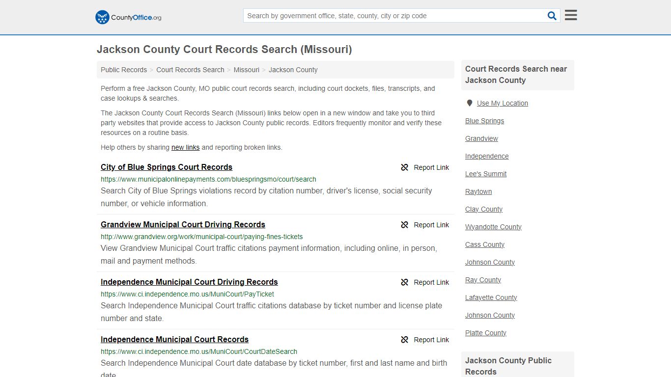 Jackson County Court Records Search (Missouri) - County Office